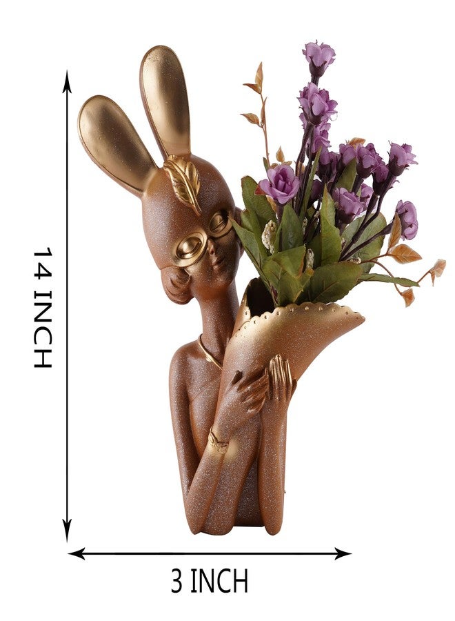 ZART Decorative Flower Vases for Living Room, Bedroom, Kitchen, Dining Room, Office, Home Decor 14 Inch Mix (Brown, MEDIEM) - Image 2